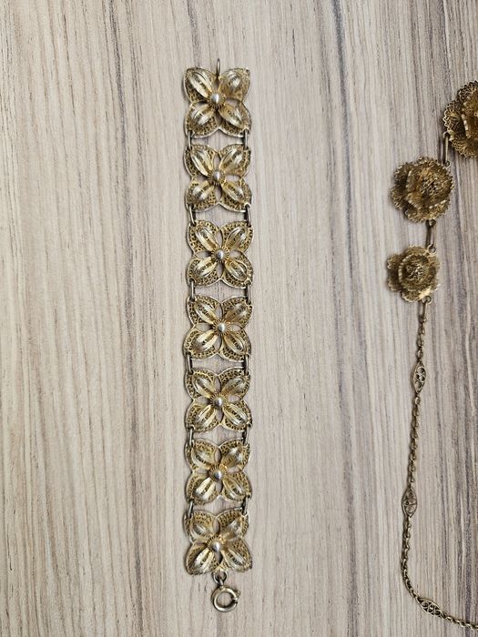 Conjunto colar & pulseira prata lei