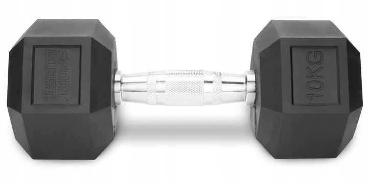 Hantle żeliwne HEX ogumowane 2,5kg - 40kg + stojaki do hantli BI