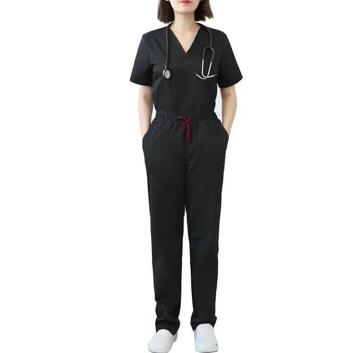 Nowy komplet kitel damski czarny/koszulka /spodnie /fartuch !502-2XL!