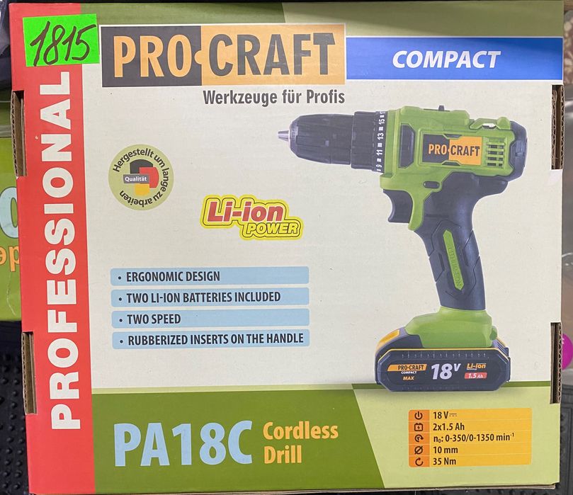 Шуруповерт Procraft PA18C COMPACT