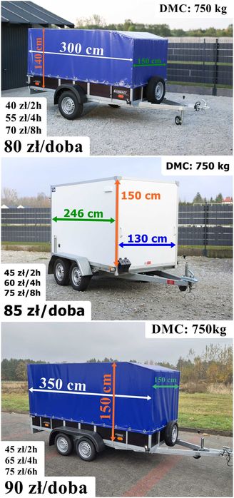Przyczepka, przyczepa Wynajmę Wypożyczalnia Przyczep Laweta Wynajem