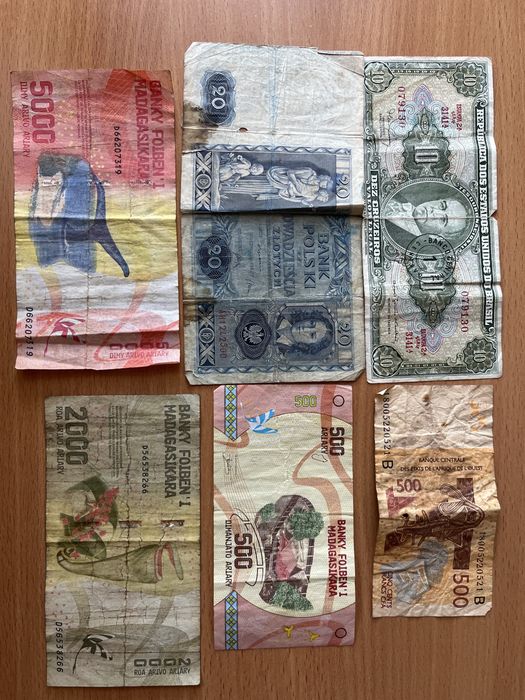 Stare banknoty, monety