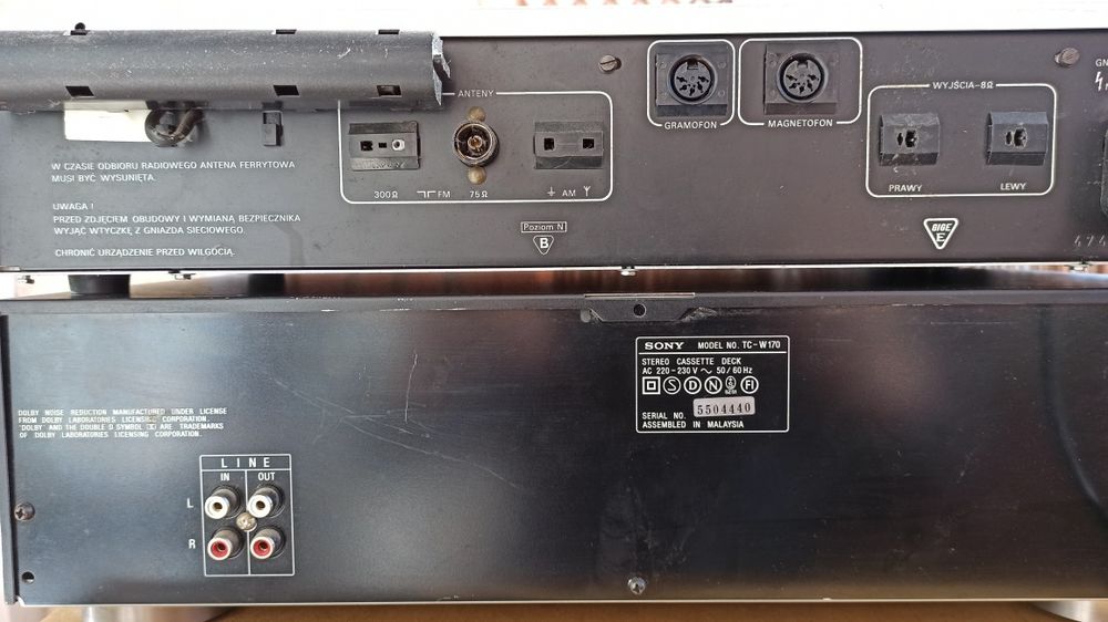 Sony Deck Tc w170 stereo Cassette. Amplituner Diora