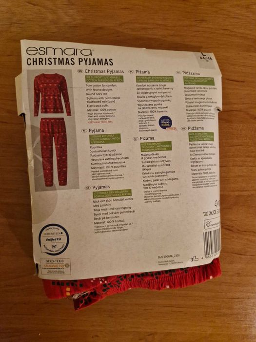NOWA Piżama damska świąteczna czerwona rozm. L/XL Esmara bawełniana