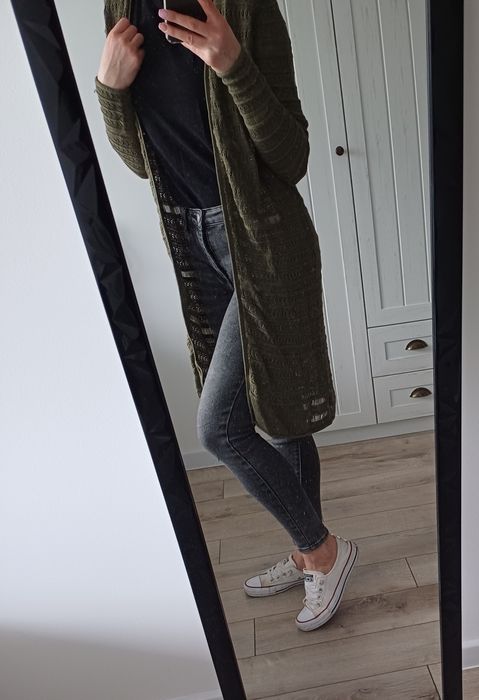 Kardigan khaki oliwkowa zielony