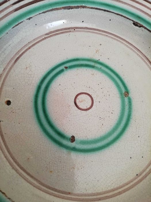 Faiança PORTUGUESA - Pratão invulgar - AUTÊNTICO  sec XIX/XX