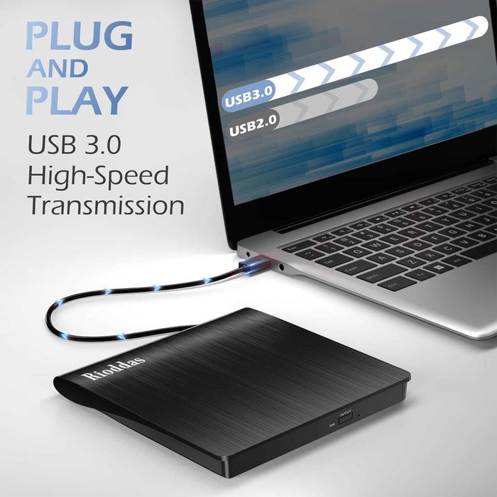 Rioddas Zewnętrzny napęd CD USB 3.0 przenośny CD DVD nr97