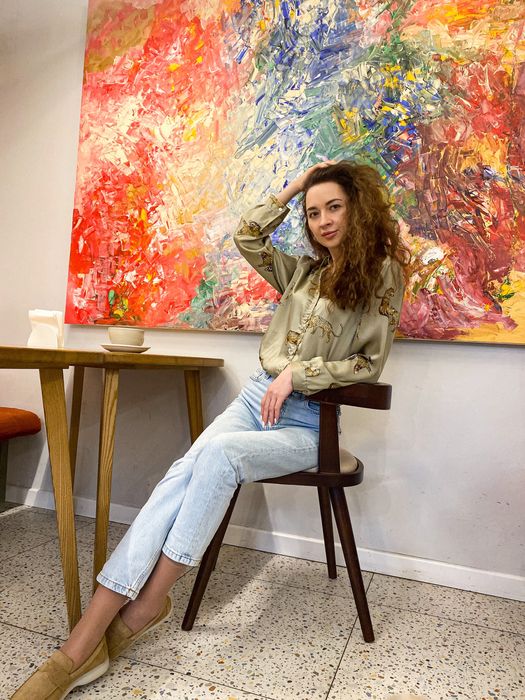 Рубашка блузка сатин S розмір