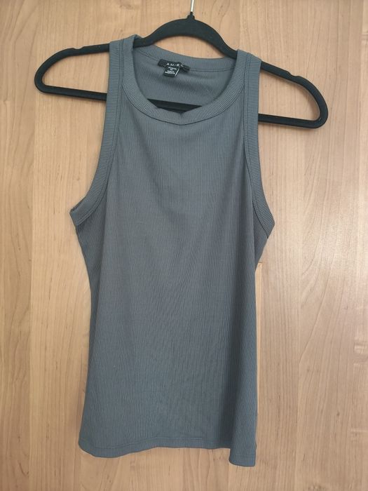 Amisu szara bluza na naramkach roz XL