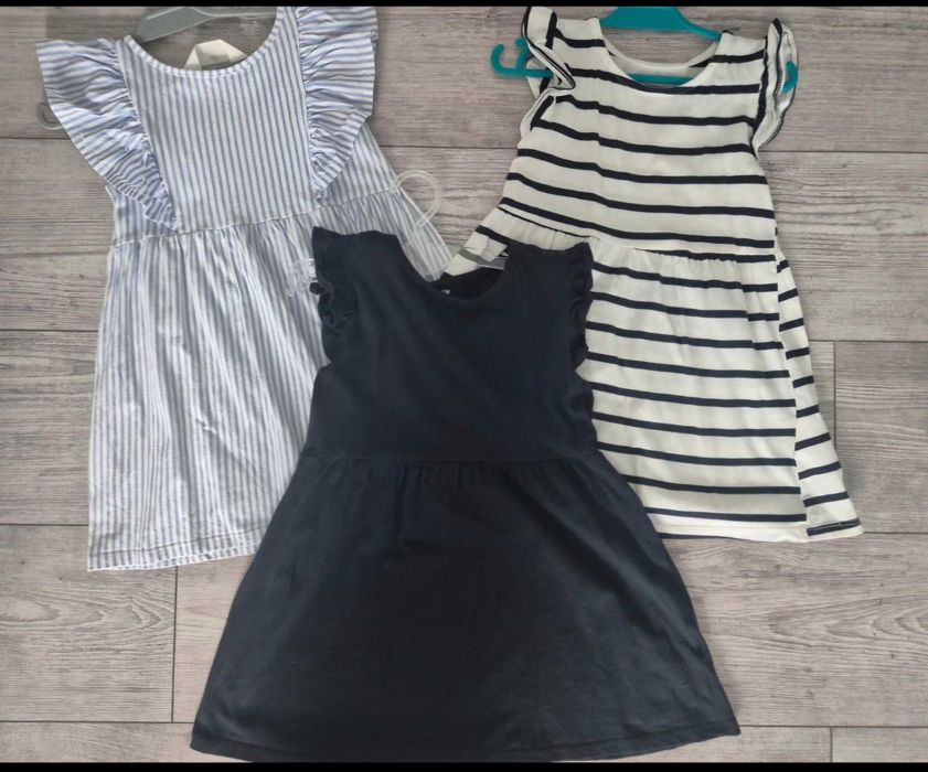 3pack sukienki lato dla.dziewczynki H&M 98/104