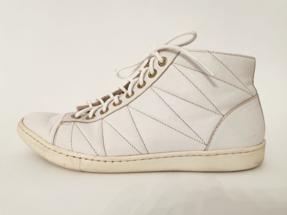 GINO ROSSI sneakers trampki RINA BIAŁE DTG365 r38