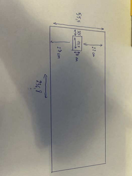 Hartowane szkło nad blat kuchenny 236,8 x 55,5