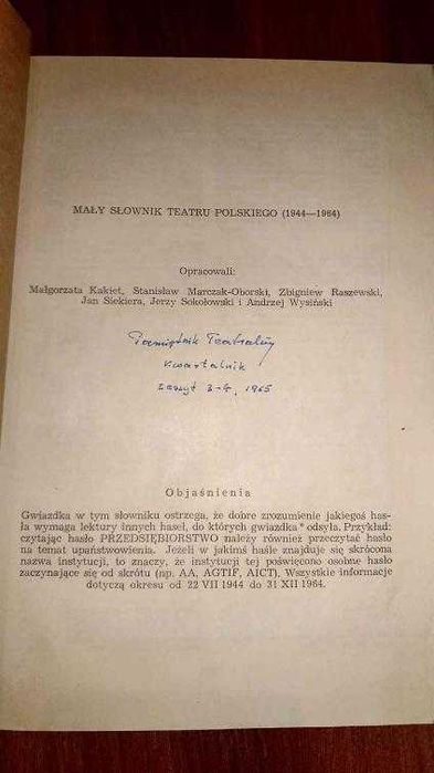 Mały słownik teatru polskiego