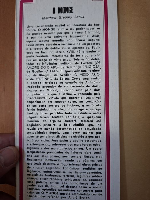 O Monge " Matthew Lewis "