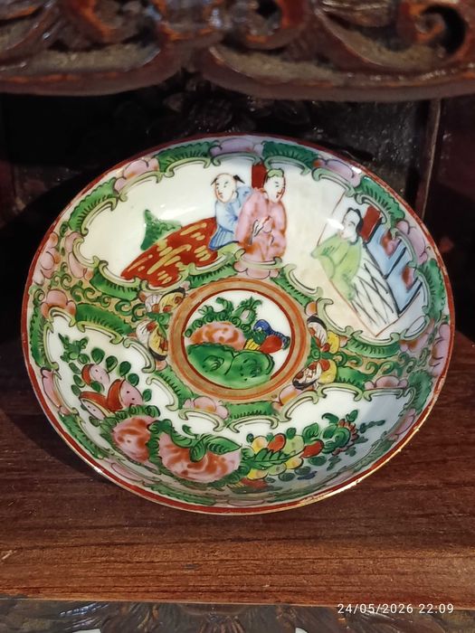 Dois Covilhetes Porcelana Chinesa Mandarim República 10 cm