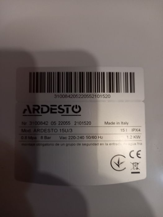 Бойлер ARDESTO на 15л. Б/У.