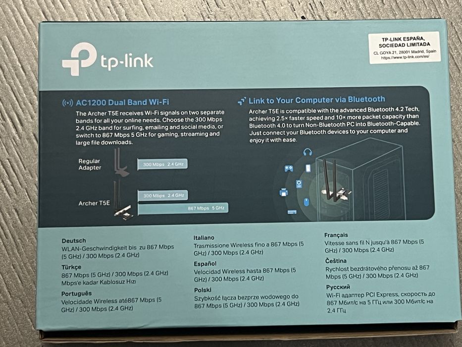 TP-Link Archer T5E PCI Network Card – AC1200 Bluetooth64740903135234124