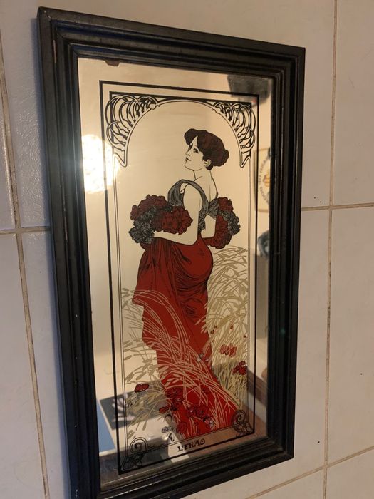 Quadro espelhado arte nova mucha