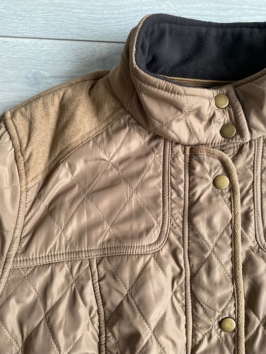 Kurtka pikowana brązowa styl angielski