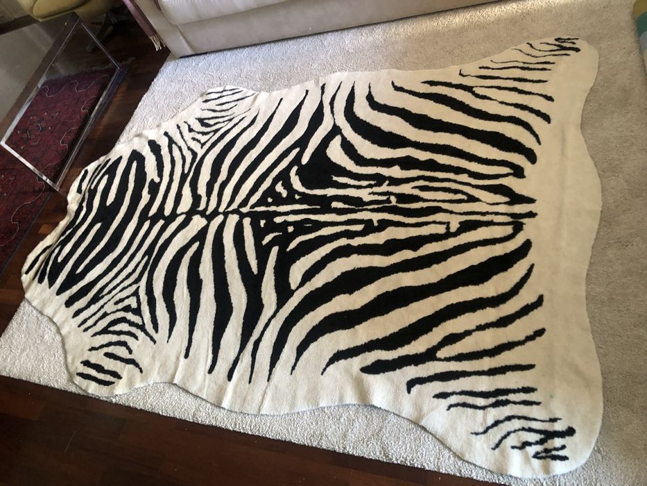 Tapete imitação pele de zebra