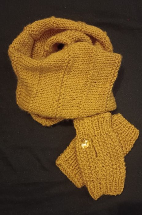 Komin i mitenki wełniane ręcznie robione