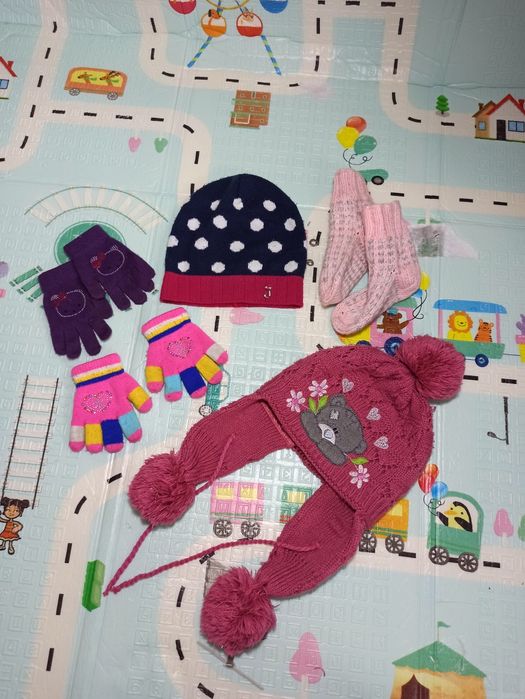 Осіння шапка, тепла шапка Тедді, перчатки, шкарпетки