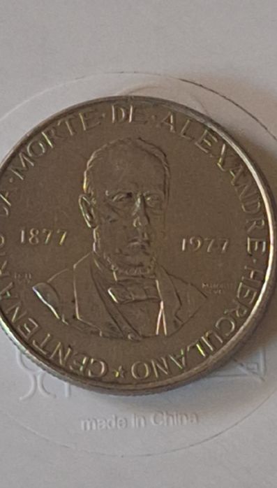 Moeda de 25 escudos centenário da morte de Alexandre Herculano