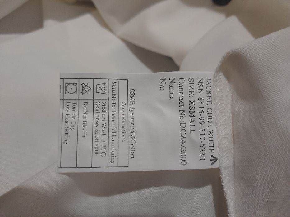 Bluza kucharska Chef White XSMALL.