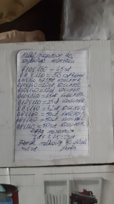 Śruby, nakrętki, podkładki z likwidacji sklepu