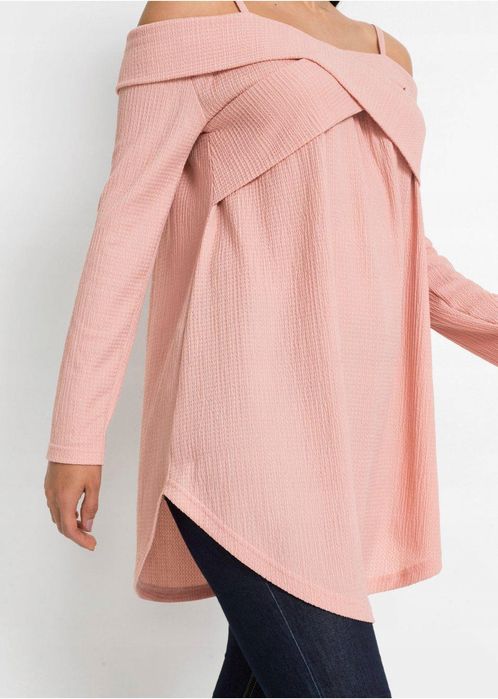 Bluzka różowa odkryte ramiona długa r.36/38