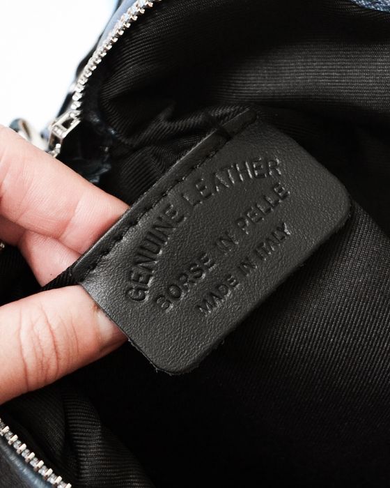 Брендова нова шкіряна сумка через плече бананка GENUINE LEATHER