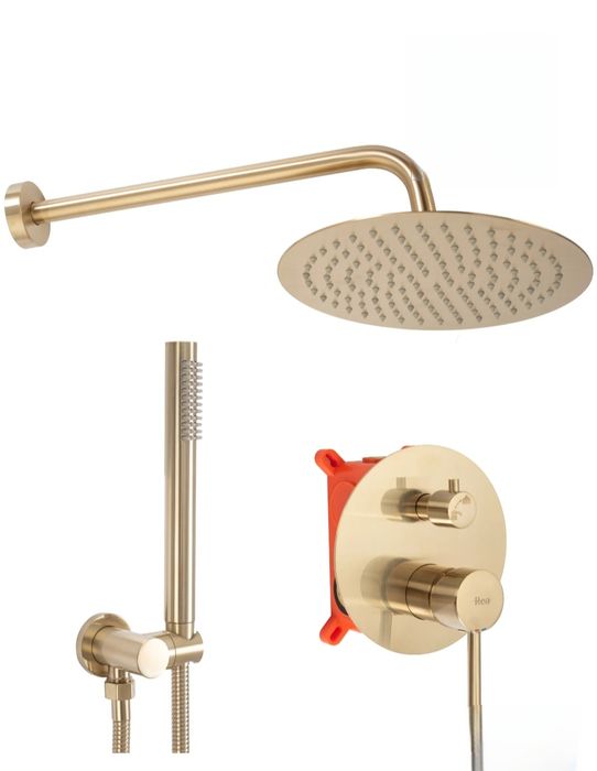 NOWY Zestaw natryskowy podtynkowy REA Lungo Złoty Szczotkowany + BOX