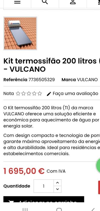 Kit Solar Vulcano Águas Quentes