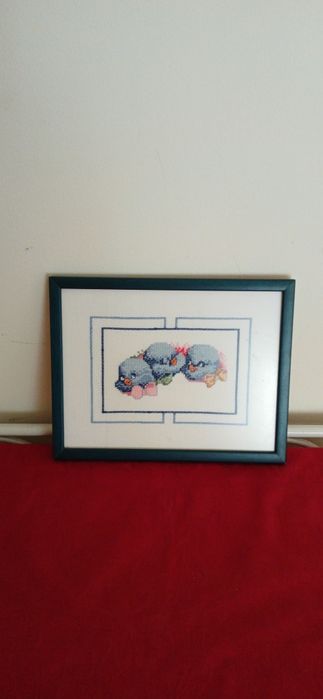 Quadro bordado a ponto cruz