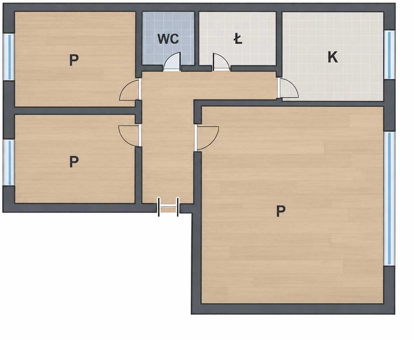[ZAREZERWOWANE] Mieszkanie 3-pokojowe, 58m2