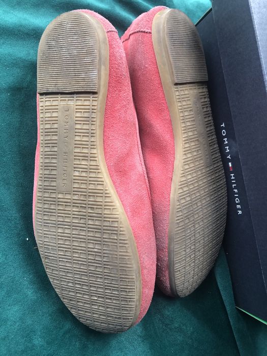 Tommy Hilfiger zamszowe brzoskwiniowe baleriny, rozmiar 38
