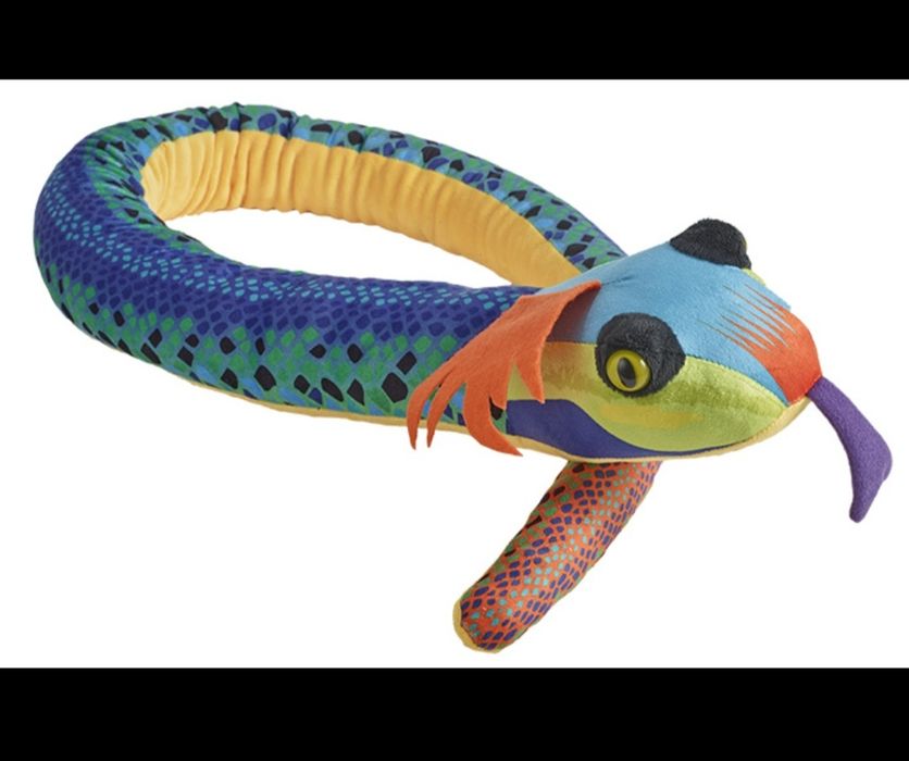 Maskotka wąż kolorowy 137 cm z grzechotką