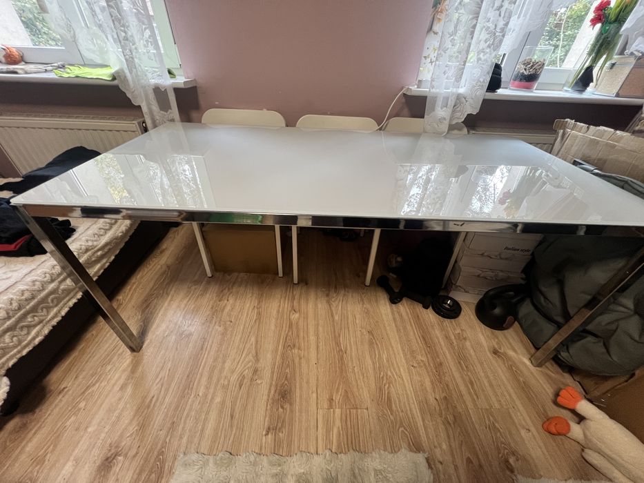 Duży szklany stół 180x80