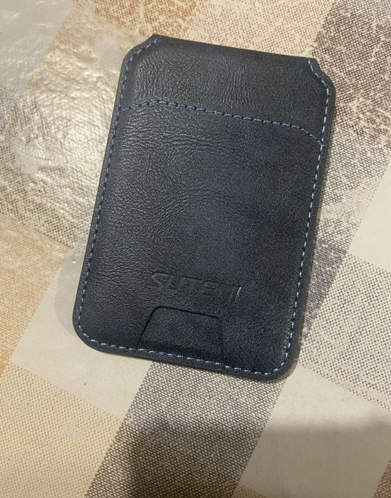 Carteira MagSafe para iPhone de imã cor azul marca suteni + brindes