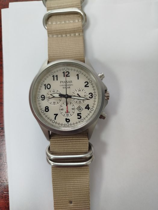 Męski zegarek Pulsar chronograph solar.