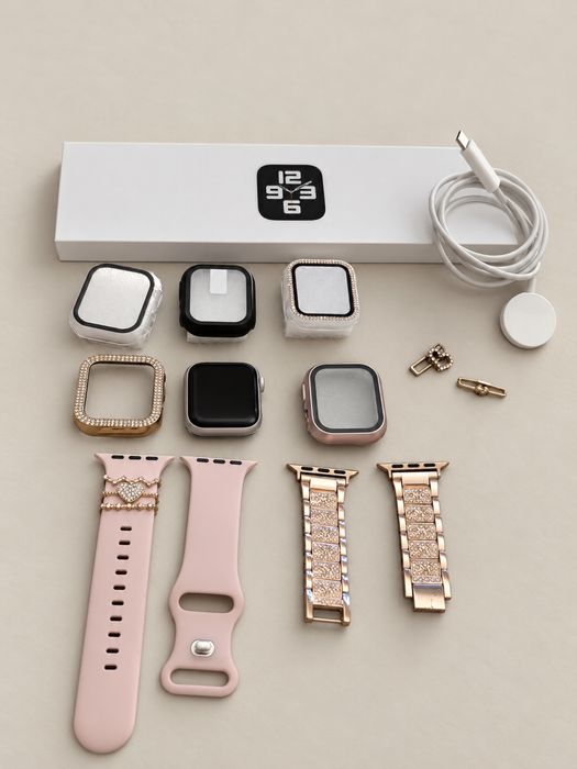 Apple Watch SE 2 40 mm GPS Starlight + zestaw pasków i ozdobnych bransoletek