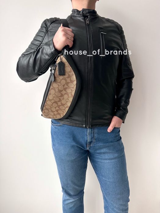 COACH Warren Belt Bag Чоловіча шкіряна сумочка бананка мужская сумка