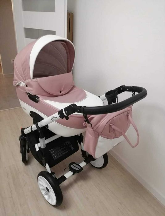 Wózek ottis różowy 3w1 / gondola+spacerówka i fotelik