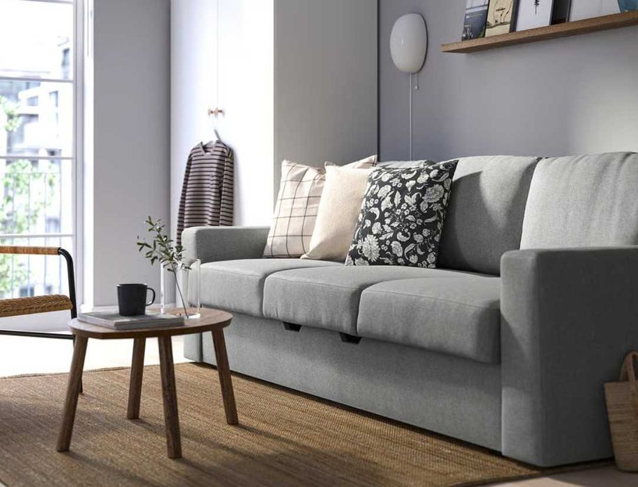 Sofá-cama 3 lugares IKEA (barsloev cinza) com ou sem entrega