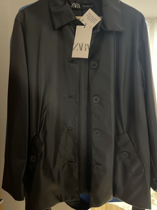 Camisa pele preta zara nova