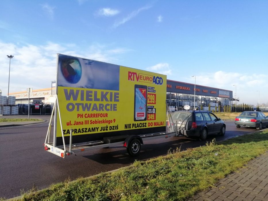 Przyczepa reklamowa, przyczepka reklamowa Biała Podlaska, Terespol