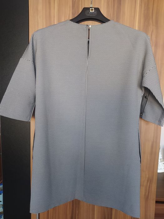 Sukienka Zara oversize czarno biała z długim rękawem jak nowa
