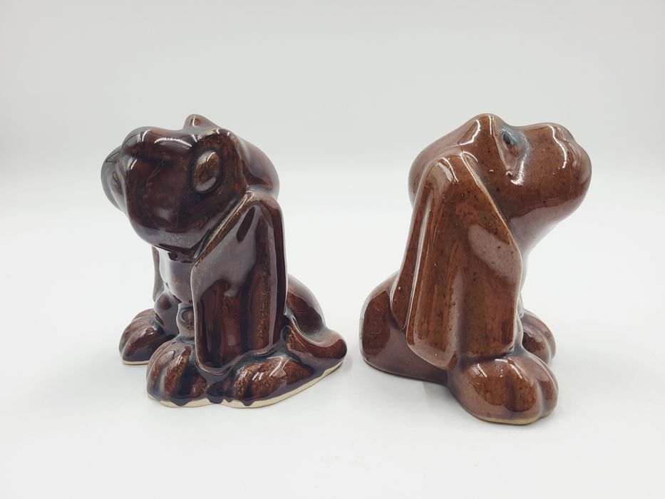 Dwa ceramiczne pieski Kuka PRL