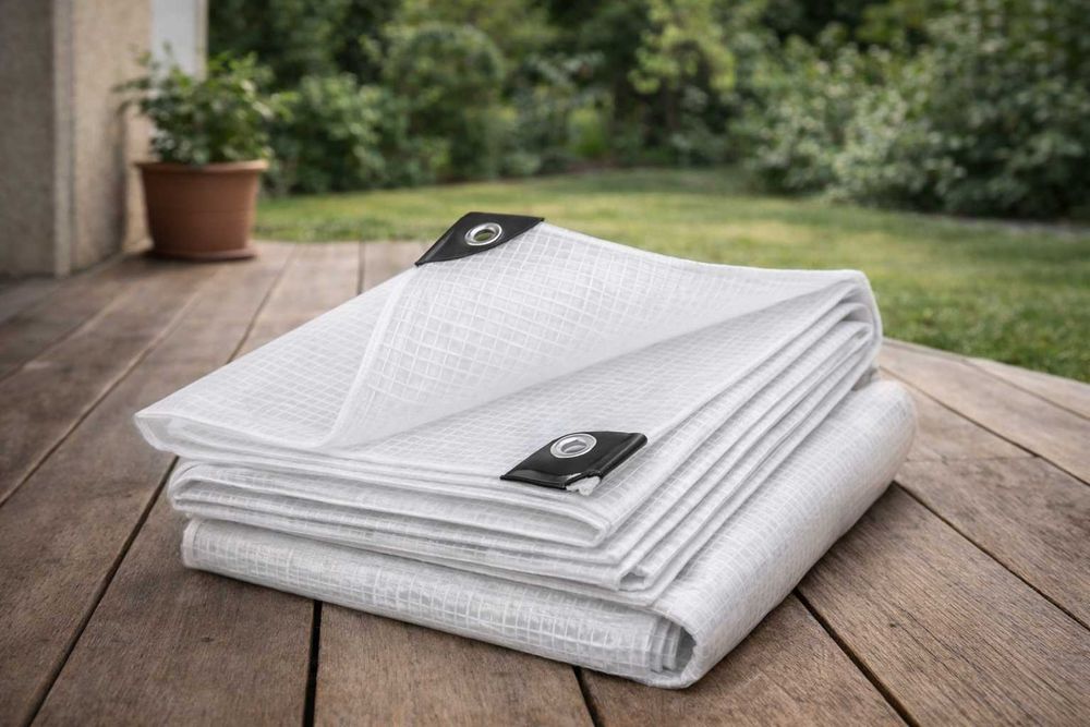 Plandeka gruba 6x8m zbrojona wzmacniana wodoodporna mata 100g uv+