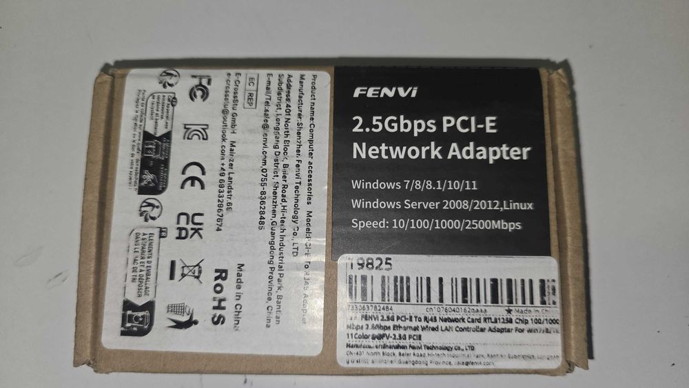 Karta sieciowa LAN PCI-E 2,5Gbps 2.5G low profile+standard Linux Win.